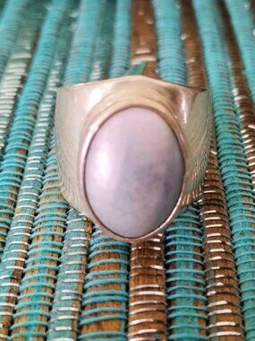 Vintage Native American NAKAI .925 Sterling Silver Mother of Pearl Ring Size 7